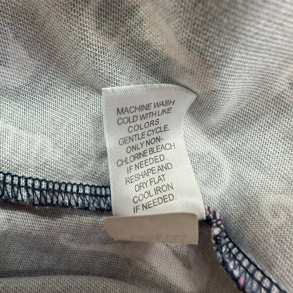 J. Jill Seahorse Print Skirt Navy Pink Purple Peach Medium Knit Pockets Stretch - Picture 5 of 6